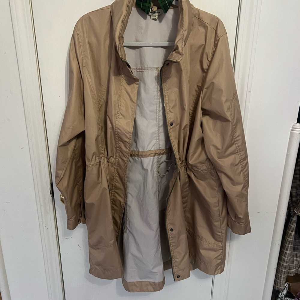 Woolrich tan / camel, spring / utility / windbreaker jacket, hidden hood, XXL
